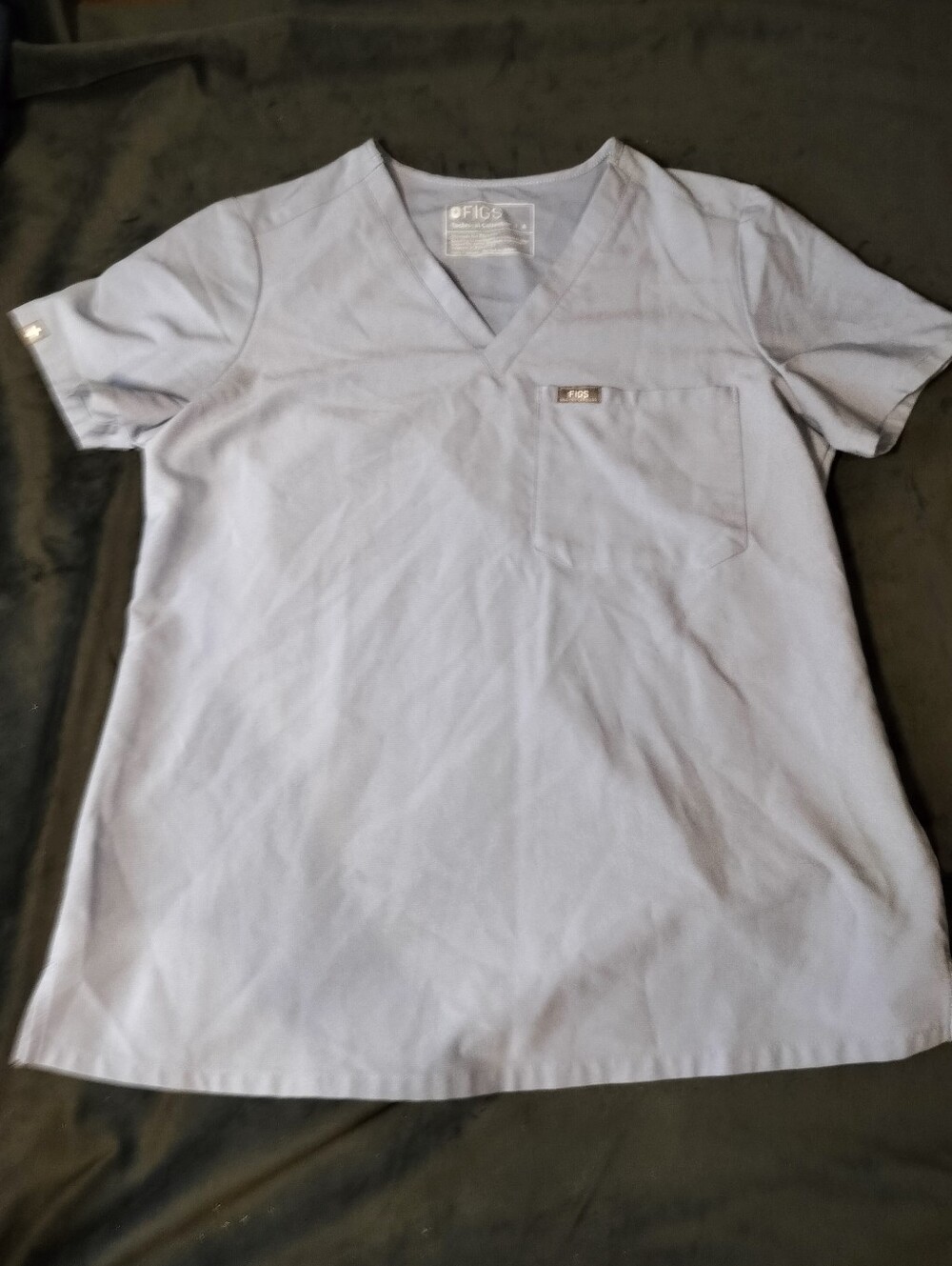 NEW Figs Technical Collection FionX Light Blue V Neck One Pocket Scrub Top Small